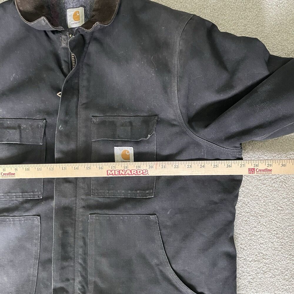 Carhartt Vintage 1990's Blanket Lined Chore Jacket Work Coat Black Men's Size XL - Picture 15 of 16